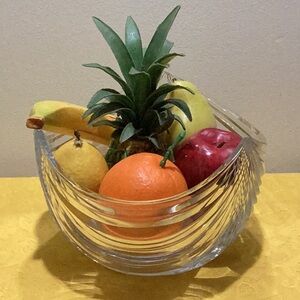 Vintage Art Deco Style Crystal Decorative Bowl  ) PRICE LOWERED